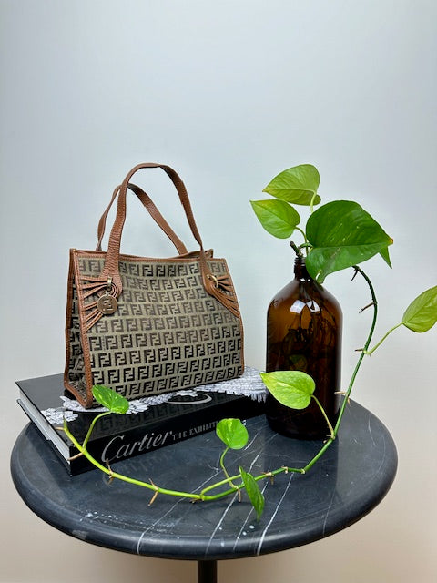 Fendi Zucchino Brown Tote