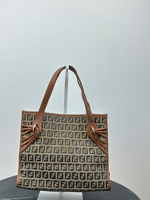 Fendi Zucchino Brown Tote