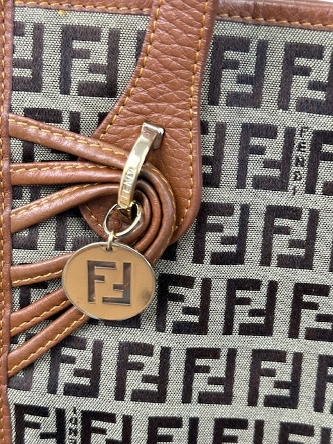 Fendi Zucchino Brown Tote