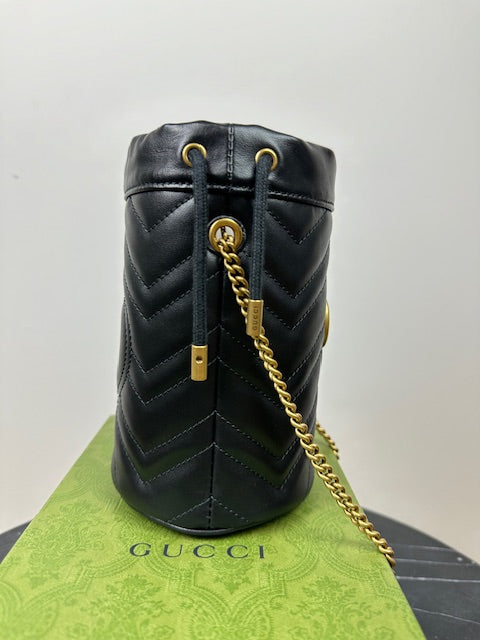 Gucci Marmont Leather Mini Bucket Bag