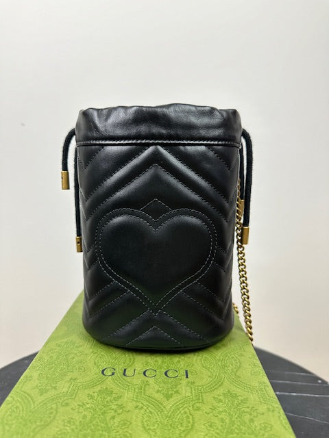 Gucci Marmont Leather Mini Bucket Bag