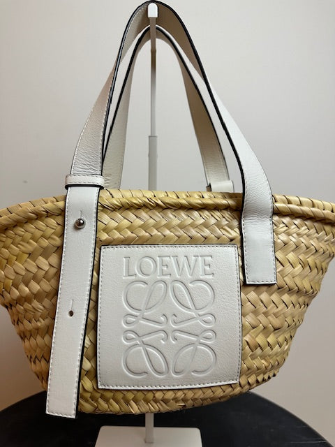 Loewe Small Raffia Woven Tote Bag